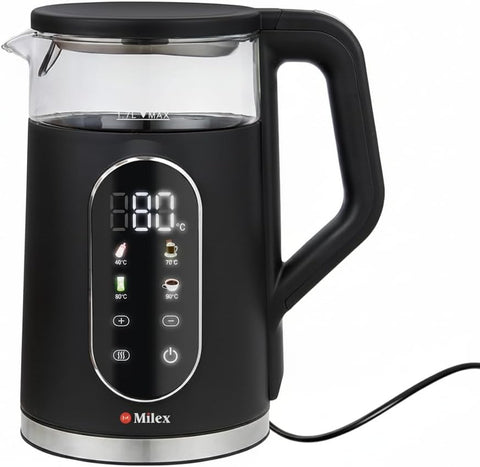 Milex ThermoLux 1.7L Smart Kettle – 2200W Digital Temperature Control Glass Kettle