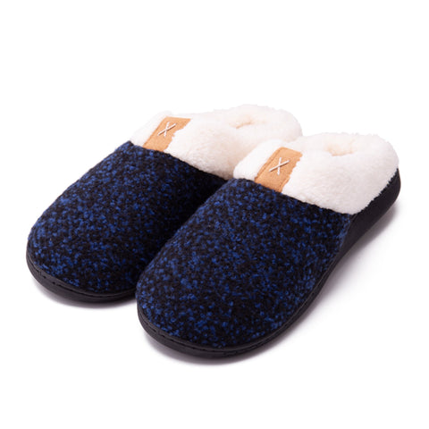 PLUSH FLEECE UNISEX COMFORT GEL SLIPPERS