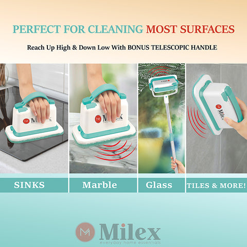 Milex Cordless GO SCRUBBER - Uses Powerful Vibrations To Remove Dirt & Grime