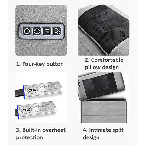 Doctor Pillow Supreme Therapeutic Air Stretcher Massager With lumbar Air Support Cushion Build in dual frequency meeting Massager