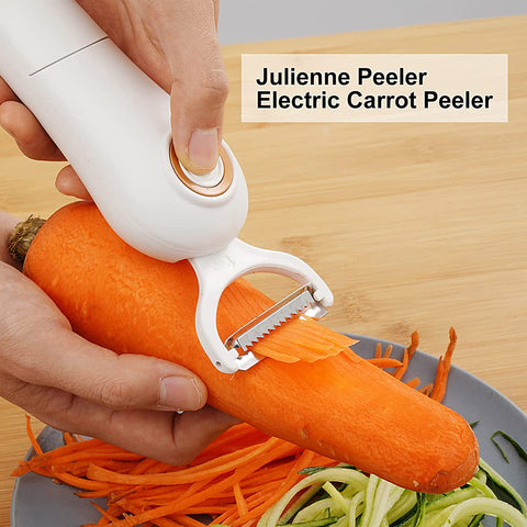 5-in-1 Blade Electric Peeler with Booklet Recipe and Oil Brush Red