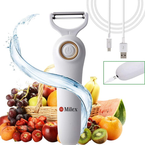 5-in-1 Blade Electric Peeler with Booklet Recipe and Oil Brush Red