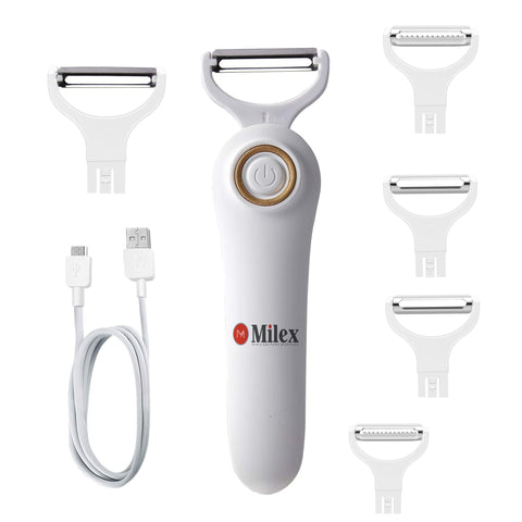 5-in-1 Blade Electric Peeler with Booklet Recipe and Oil Brush Red