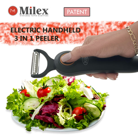 5-in-1 Blade Electric Peeler with Booklet Recipe and Oil Brush Red