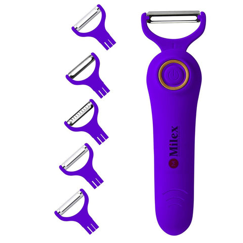 5-in-1 Blade Electric Peeler with Booklet Recipe and Oil Brush Red