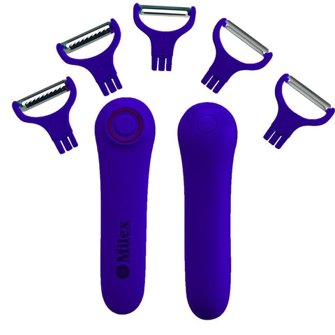 5-in-1 Blade Electric Peeler with Booklet Recipe and Oil Brush Red