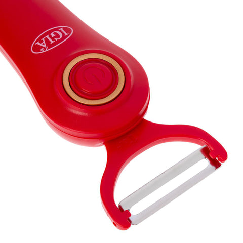 5-in-1 Blade Electric Peeler with Booklet Recipe and Oil Brush Red