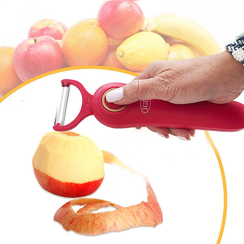 5-in-1 Blade Electric Peeler with Booklet Recipe and Oil Brush Red