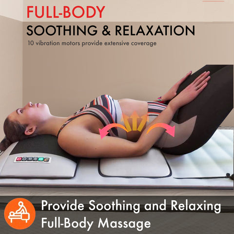 VibroSage Ergonomic Massage Cushion with Heated Neck Rollers & 10-Point Vibrating Massage – Grey