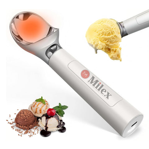 Milex 2-in-1 Heated Ice Cream Scoop and Self-Heating Butter & Cheese Spreader Knife