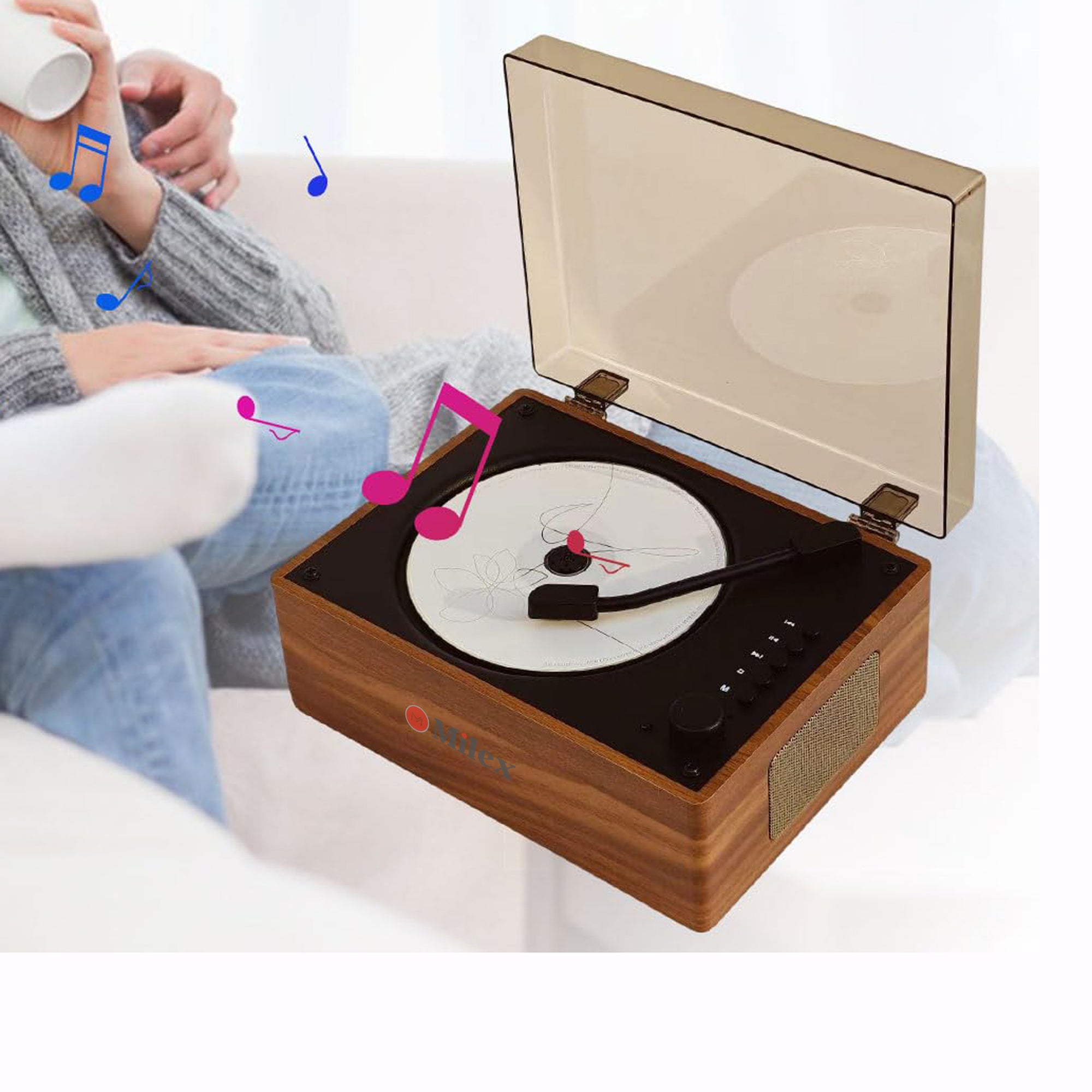 Milex® Vintage Mini Turntable CD Player / Speaker – Milex USA