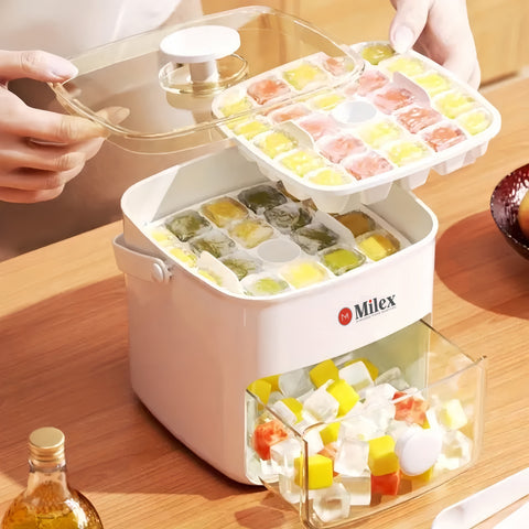 Milex Ice cube mold food grade press ice box home refrigerator