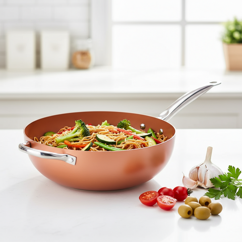 MILEX COPPER CHEF – WOK PAN – NON-STICK COATING