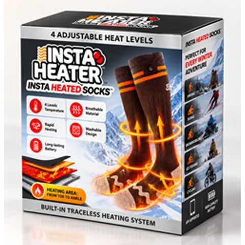 Milex Insta Heated Socks – Rechargeable Heated Thermal Socks with 4 Heat Settings
