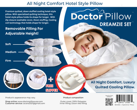 DOCTOR PILLOW DREAMZIE HYBRID ICE WITH BONUS SLIPPER