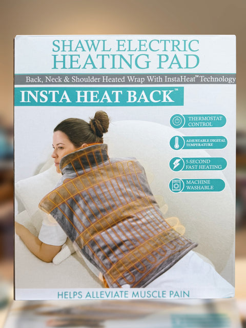 INSTA HEAT BACK Fast Heating, Soft Micro-Plush, Long Power Cord,  Provides Muscle Relief.