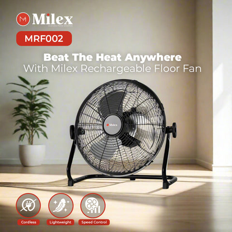Milex Rechargeable Floor Fan 12"