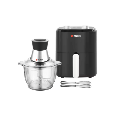 Milex 5L Manual Air Fryer + Milex 3L Food Processor + 2 FREE Butter Knives