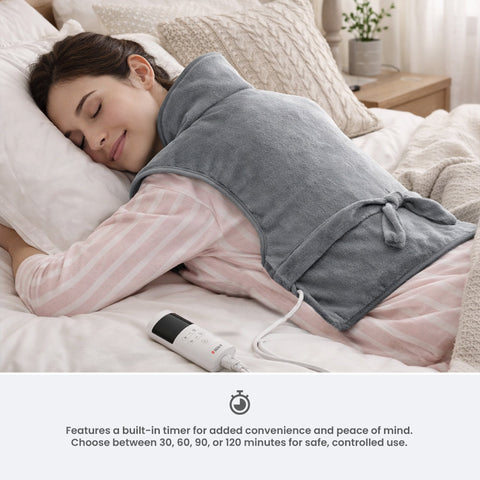 INSTA HEAT BACK Fast Heating, Soft Micro-Plush, Long Power Cord,  Provides Muscle Relief.