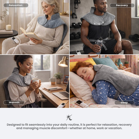 INSTA HEAT BACK Fast Heating, Soft Micro-Plush, Long Power Cord,  Provides Muscle Relief.
