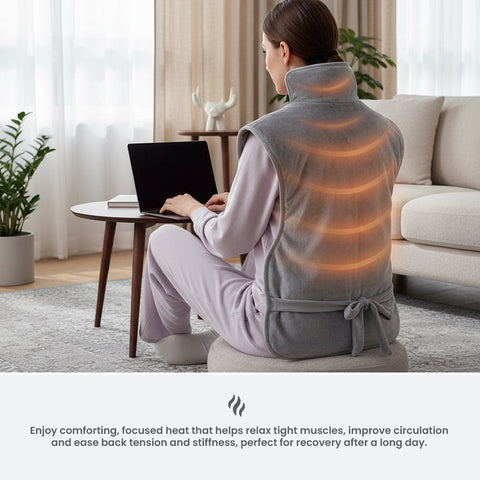INSTA HEAT BACK Fast Heating, Soft Micro-Plush, Long Power Cord,  Provides Muscle Relief.