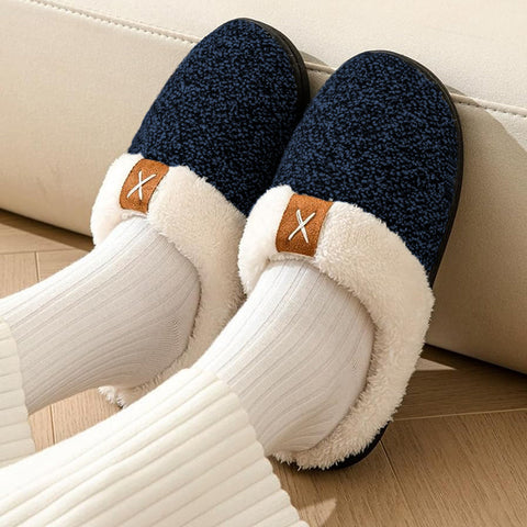 PLUSH FLEECE UNISEX COMFORT GEL SLIPPERS