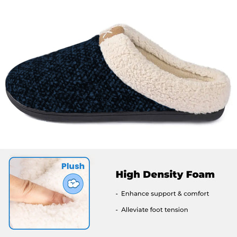 PLUSH FLEECE UNISEX COMFORT GEL SLIPPERS