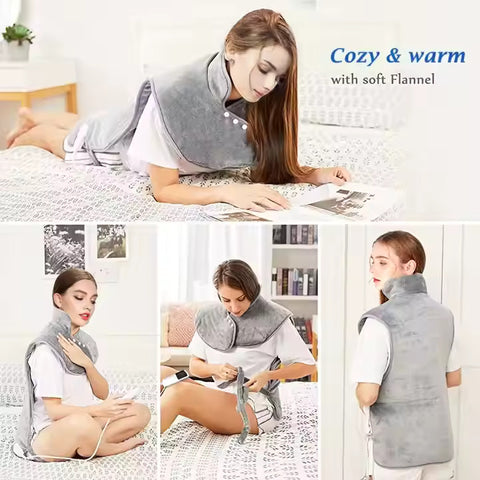 INSTA HEAT BACK Fast Heating, Soft Micro-Plush, Long Power Cord,  Provides Muscle Relief.